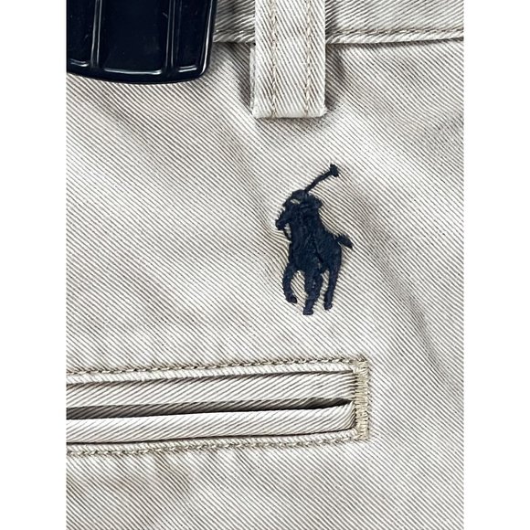 Polo Ralph Lauren Mens Preston Khaki Pants 33/32 Cotton Beige  Embroidered Logo - Picture 6 of 14